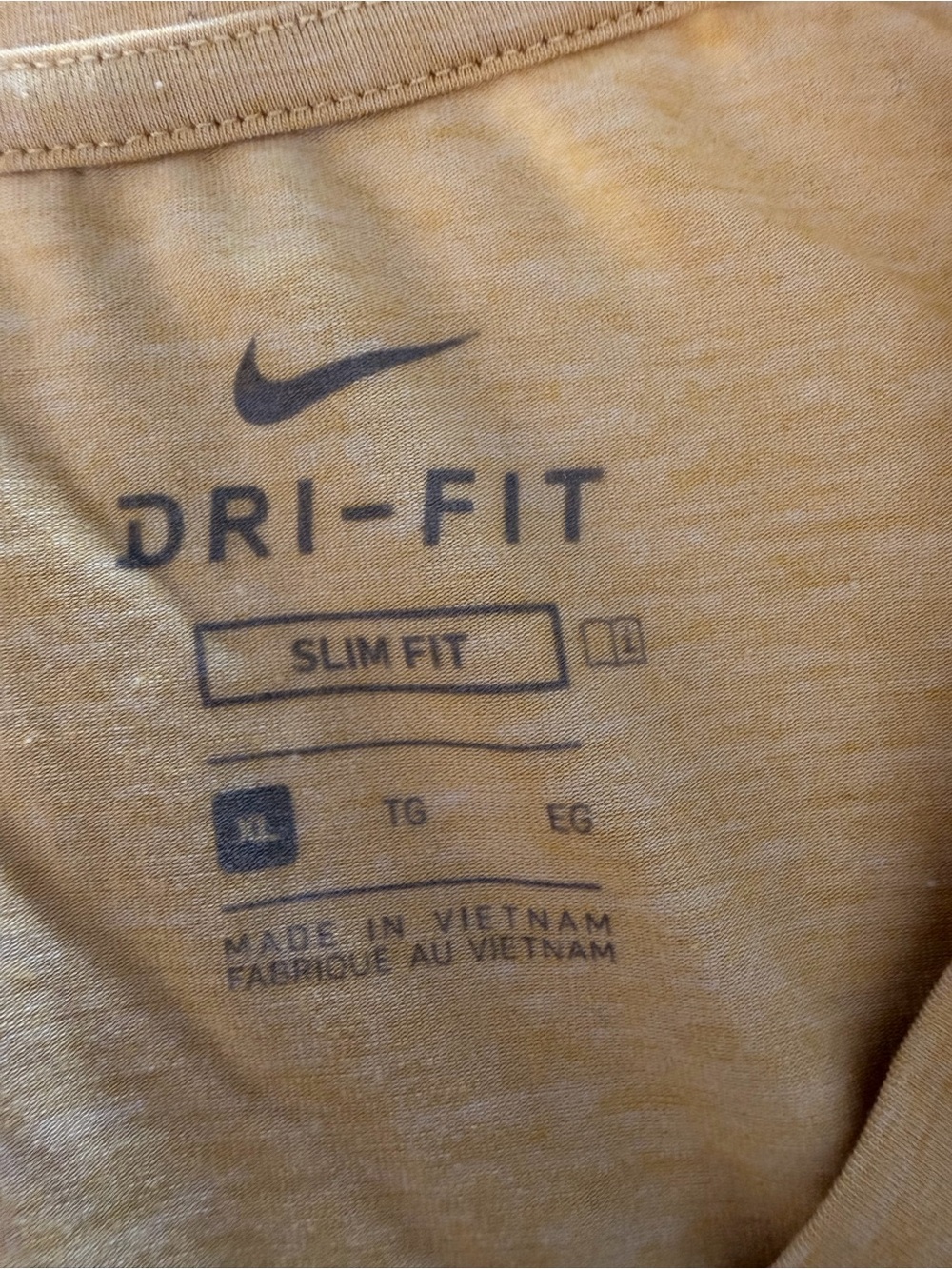 Nike Dri-FIT Slim Fit Tee - Mustard Yellow